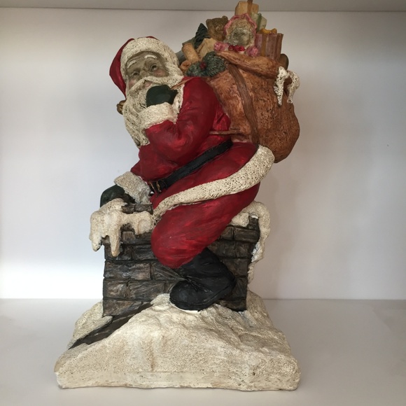 Santa Figure Antique Finish Resin 11 x 6 x 6 Holiday Christmas Décor Statue - Picture 2 of 8